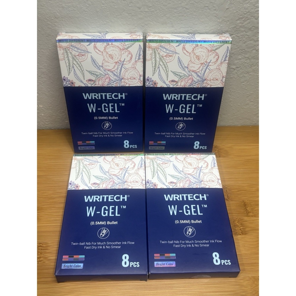 Lot Of 4-Writech Retractable W Gel Ink Pens 0.5mm Multicolor 8 Count Pack Sealed